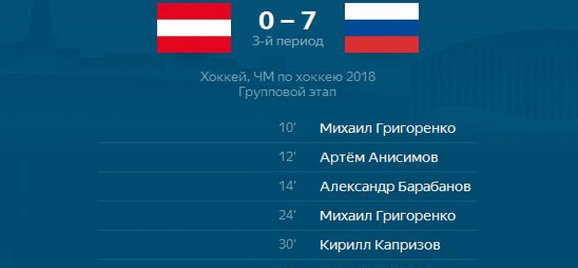 Австрия 0 – 7 Россия