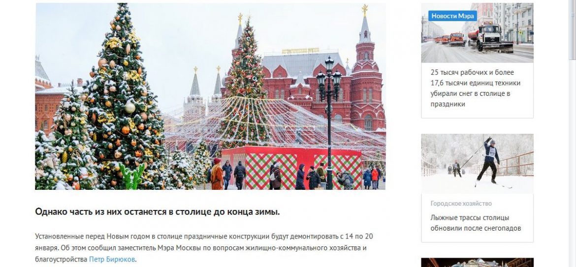 Москвичи попросили не убирать новогодние украшения до конца зимы