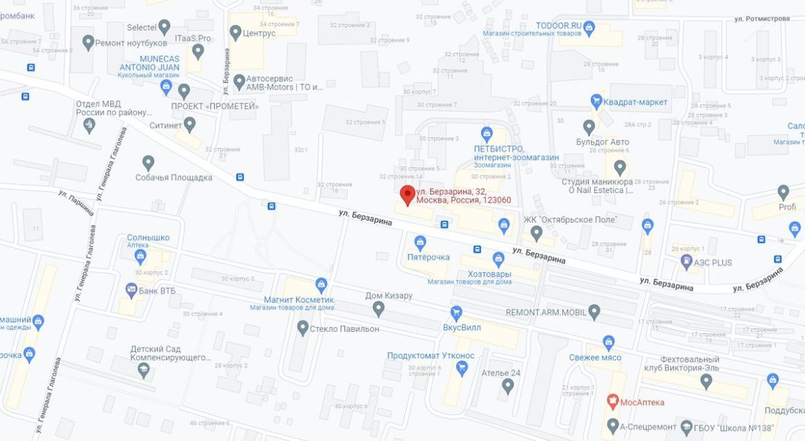 В Москве построят бизнес-центр «Берзарина 32» площадью 12 тыс. кв. м.